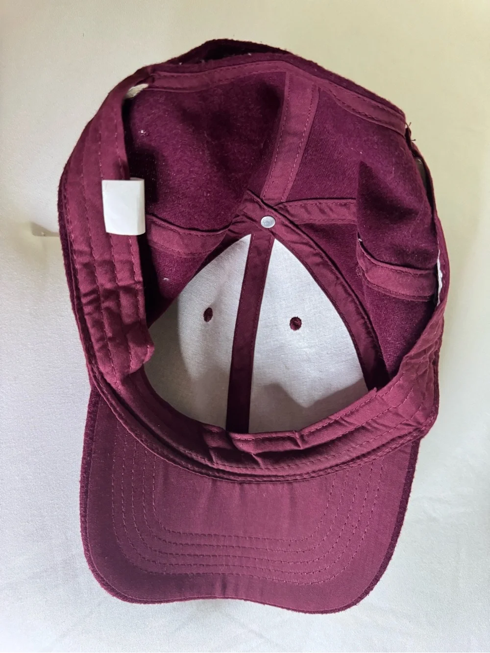 Burgundy Wool Blend Adjustable Strap Baseball Cap Hat | One Size Adjustable